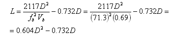 Пример расчета порта по формуле (1)